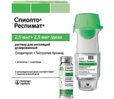 СПИОЛТО РЕСПИМАТ 2,5МКГ+2,5МКГ/ДОЗА 4МЛ. Р-Р Д/ИНГ. КАРТРИДЖ +ИНГ. /БЕРИНГЕР/