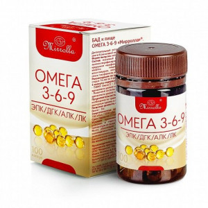 МИРРОЛЛА ОМЕГА 3-6-9 370МГ. №100 КАПС. МИРРОЛЛА ОМЕГА 3-6-9 370МГ. №100 КАПС.