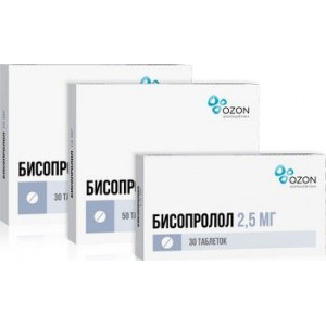 БИСОПРОЛОЛ 2,5МГ. №60 ТАБ. П/П/О /АТОЛЛ/ОЗОН/ БИСОПРОЛОЛ 2,5МГ. №60 ТАБ. П/П/О /АТОЛЛ/ОЗОН/